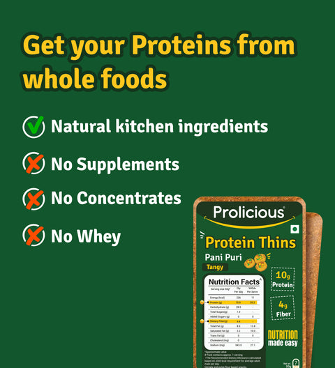 Get your proteins from whole foods from natural kitchen ingredients; No supplements, No concentrates, no whey