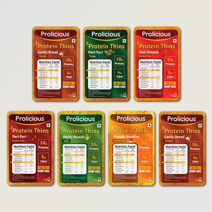 Assorted Protein Thins Combo | 10g Natural Protein | Pack of 7