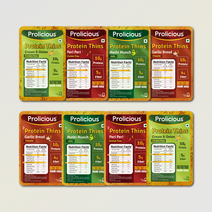 Bestseller Protein Thins Combo | 10g Natural Protein | Pack of 8