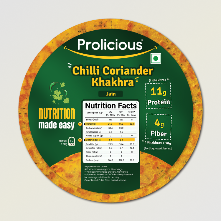 Chilli Coriander Khakhra | 10g Natural Protein