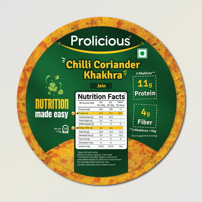 Chilli Coriander Khakhra | 10g Natural Protein