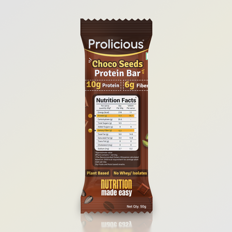 🎁 Choco Seeds Protein Bar | Single Pack | 10g Natural Protein