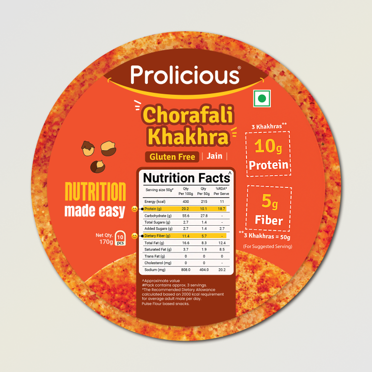 Chorafali Khakhra | 10g Natural Protein | Gluten Free | Jain