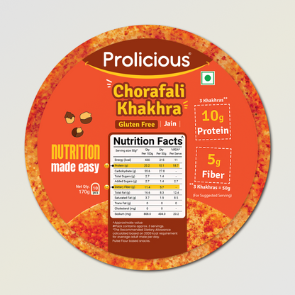 Chorafali Khakhra | 10g Natural Protein | Gluten Free | Jain