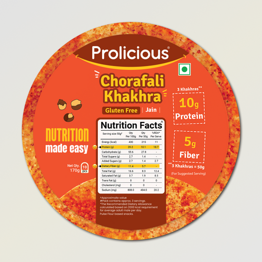 Chorafali Khakhra | 10g Natural Protein | Gluten Free | Jain