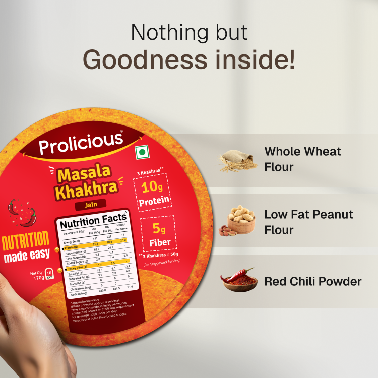 Classic Khakhra Combo | 10g Natural Protein | Pack of 5