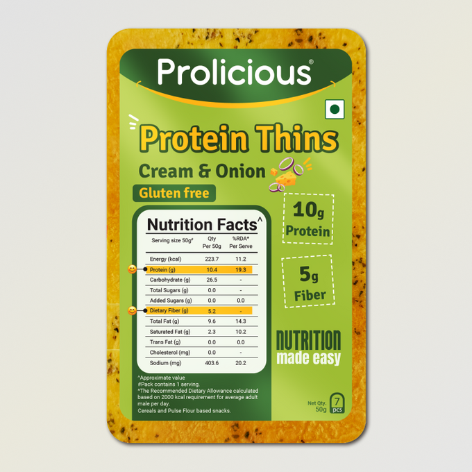 Cream & Onion Protein Thins | Single Pack
