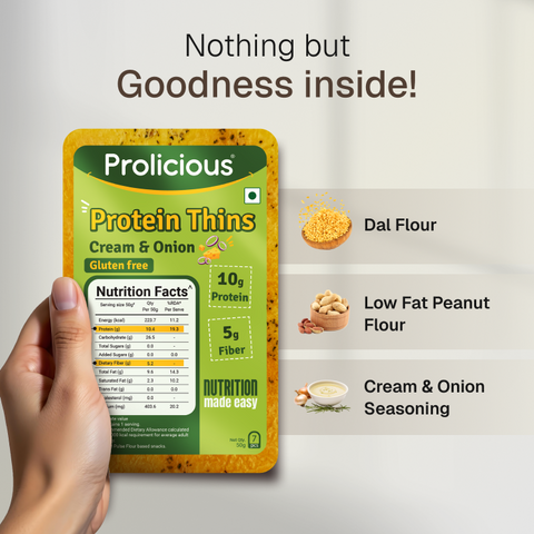 Cream & Onion Protein Thins | 10g Natural Protein | Gluten Free