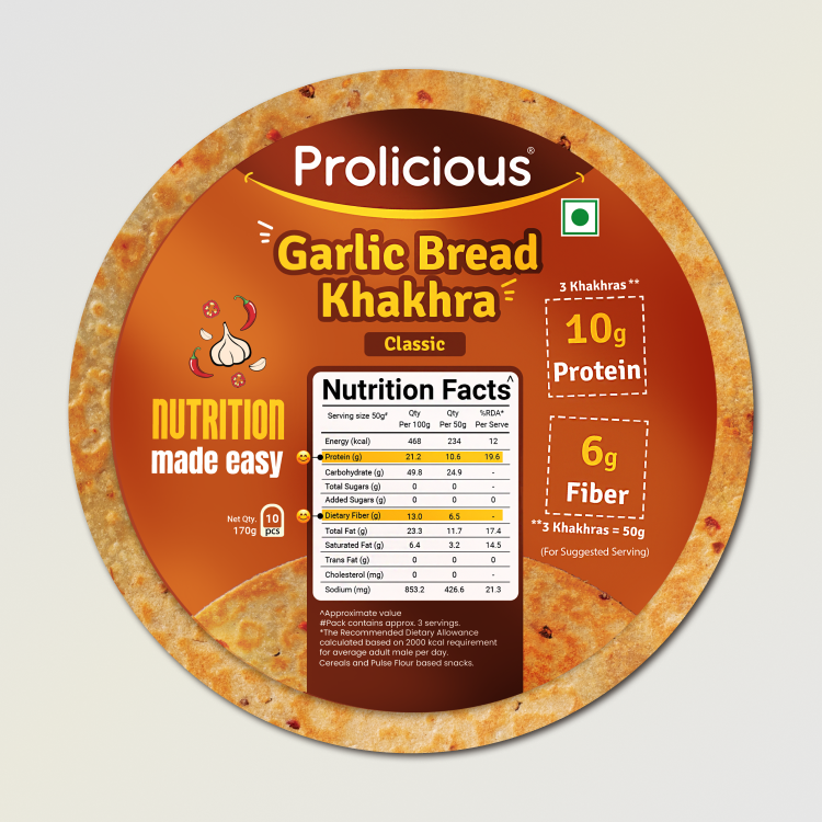 Garlic Bread Khakhra | 10g Natural Protein