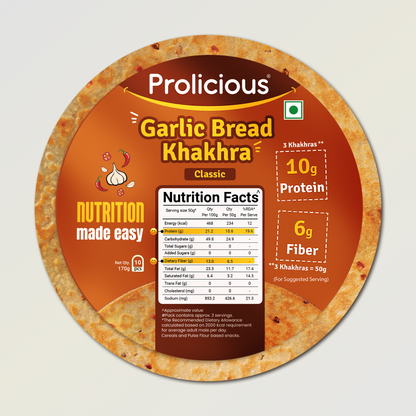 Garlic Bread Khakhra | 10g Natural Protein