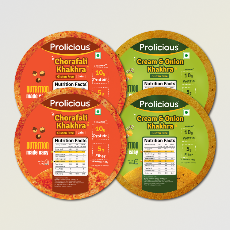 Gluten Free Khakhra Combo | 10g Natural Protein | Pack of 4