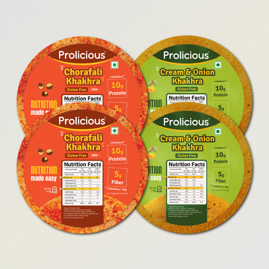 Gluten Free Khakhra Combo | 10g Natural Protein | Pack of 4