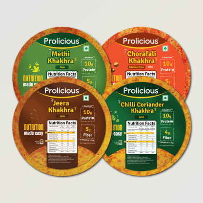 Jain Khakhra Combo | 10g Natural Protein | Pack of 4 | Jain