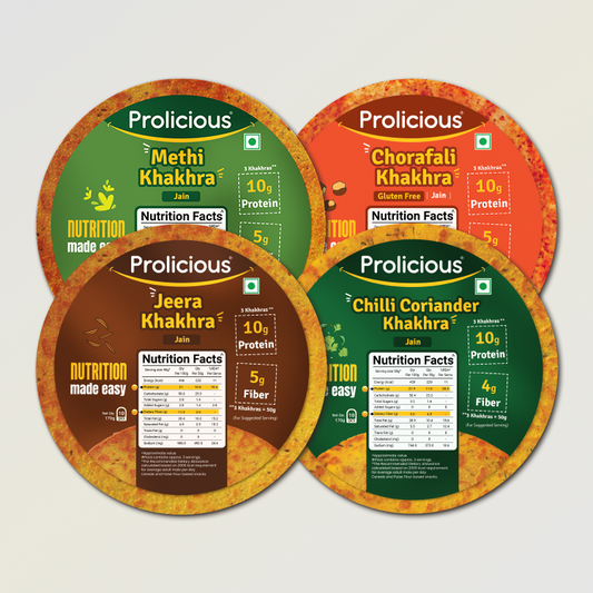 Jain Khakhra Combo | 10g Natural Protein | Pack of 4 | Jain
