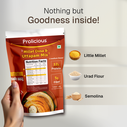 Millet Dosa & Uttapam Mix | 12g Natural Protein