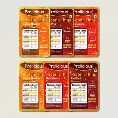 Gluten Free Protein Thins Combo | 10g Natural Protein | Pack of 6