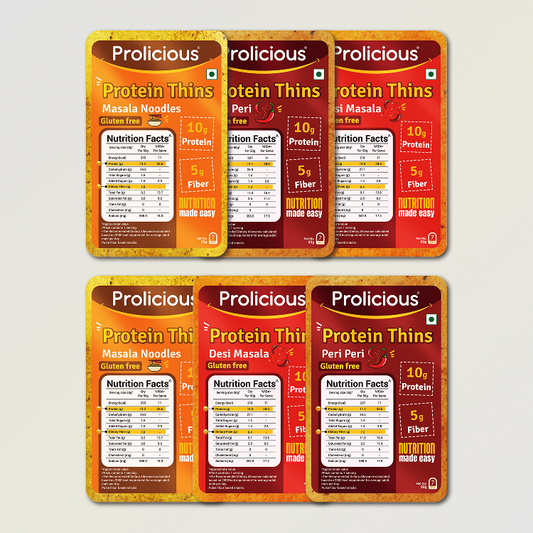 Gluten Free Protein Thins Combo | 10g Natural Protein | Pack of 6