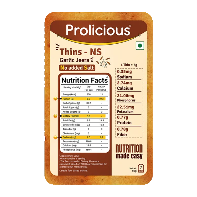 Garlic Jeera Thins | No Added Salt