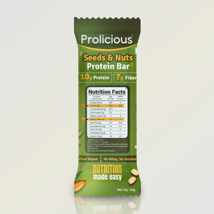 🎁 Seeds & Nuts Protein Bar | Single Pack | 10g Natural Protein