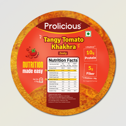 Tangy Tomato Khakhra | 10g Natural Protein