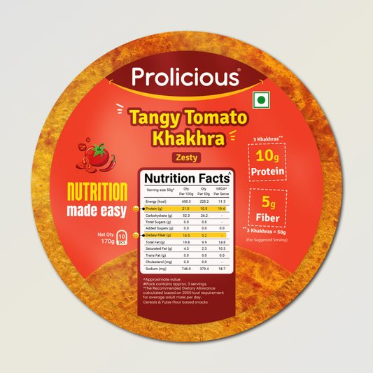 Tangy Tomato Khakhra | 10g Natural Protein