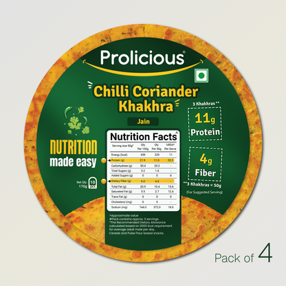 Chilli Coriander Khakhra | 10g Natural Protein