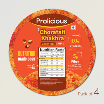 Chorafali Khakhra | 10g Natural Protein | Gluten Free | Jain