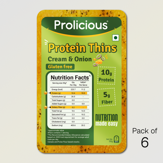 Cream & Onion Protein Thins | 10g Natural Protein | Gluten Free