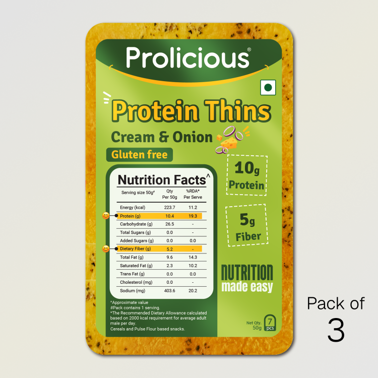 Cream & Onion Protein Thins | 10g Natural Protein | Gluten Free