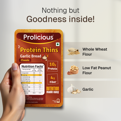 Garlic Bread Protein Thins | 10g Natural Protein