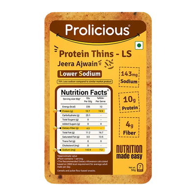 Jeera Ajwain Protein Thins | Lower Sodium | 10g Natural Protein