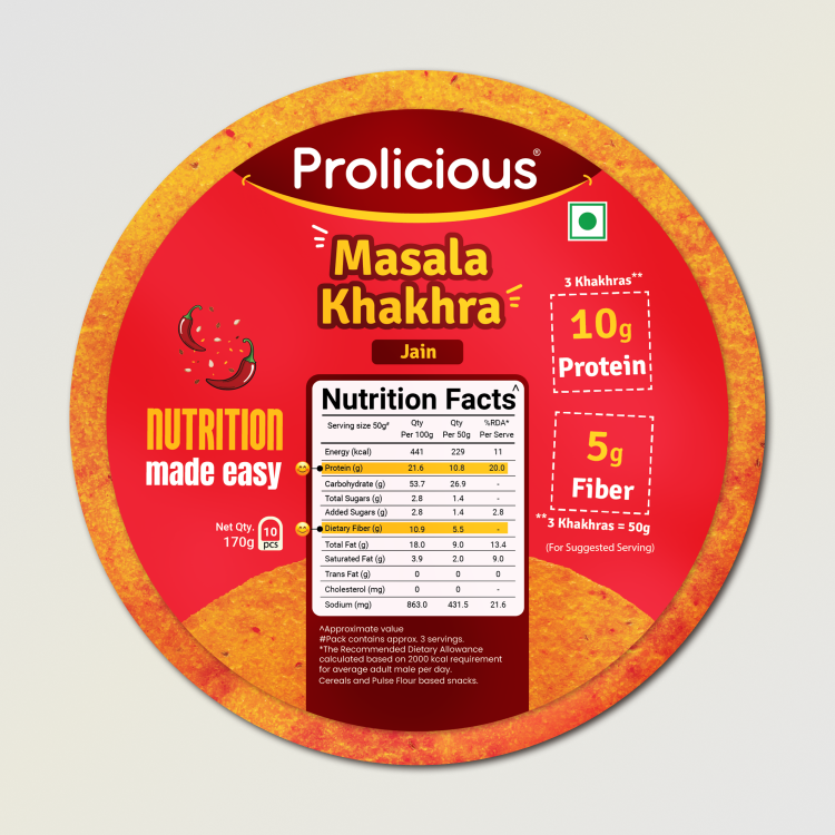 Masala Khakhra | 10g Natural Protein | Jain