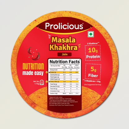 Masala Khakhra | 10g Natural Protein | Jain