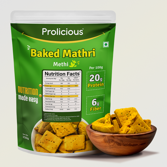 Baked Protein Mathri - Methi | 10g Natural Protein | Jain