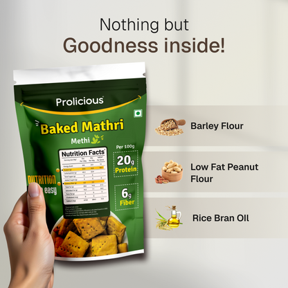 Baked Protein Mathri - Methi | 10g Natural Protein | Jain