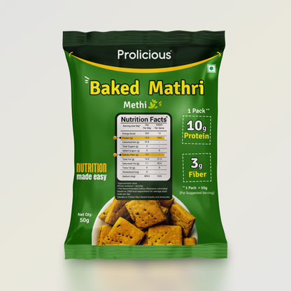 Baked Protein Mathri - Methi | 10g Natural Protein | Jain