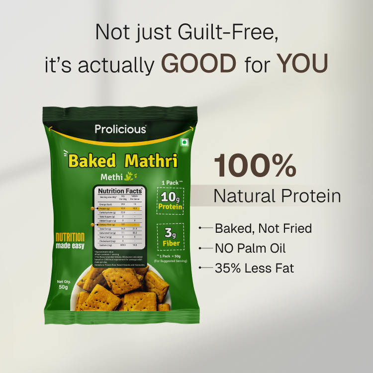 Baked Protein Mathri - Methi | 10g Natural Protein | Jain