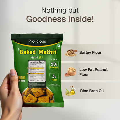 Baked Protein Mathri - Methi | 10g Natural Protein | Jain