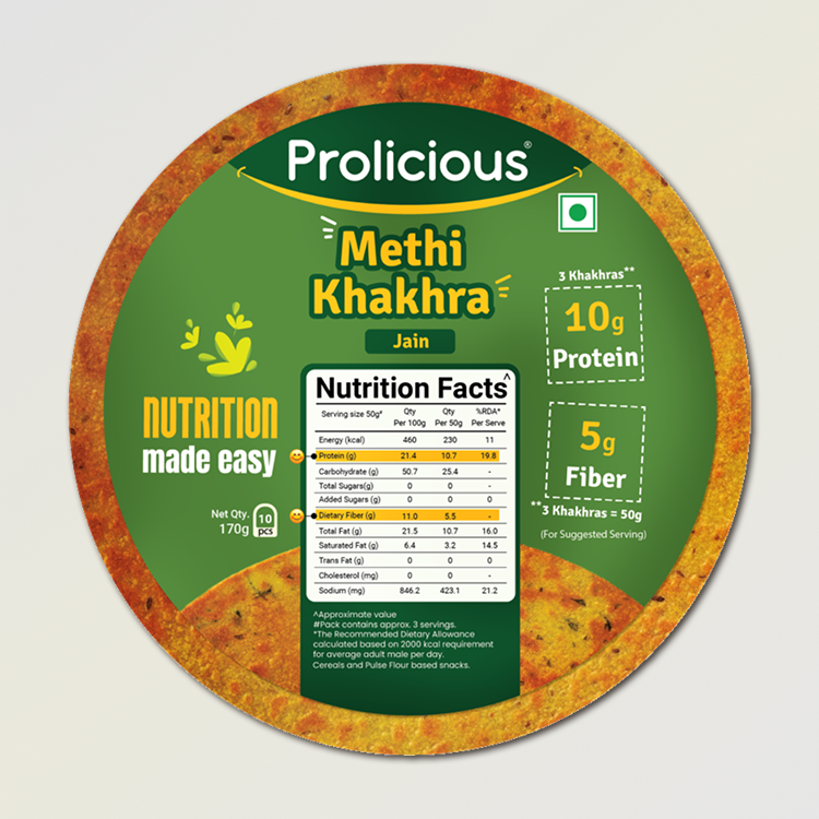 Methi Khakhra | 10g Natural Protein | Jain