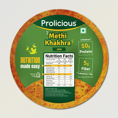 Methi Khakhra | 10g Natural Protein | Jain