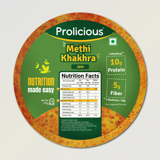 Methi Khakhra | 10g Natural Protein | Jain