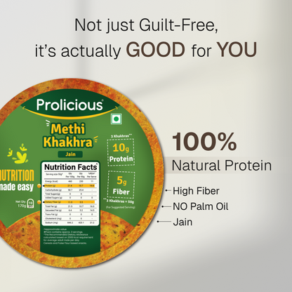 Methi Khakhra | 10g Natural Protein | Jain